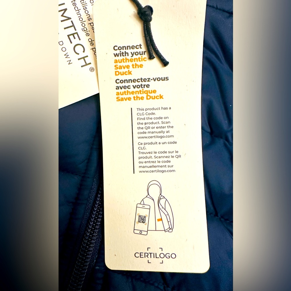 NWTs Save The Duck Faux Shearling Lined Hooded Puffer. Boy/Girl. Navy. Sz. 4 - Picture 8 of 8